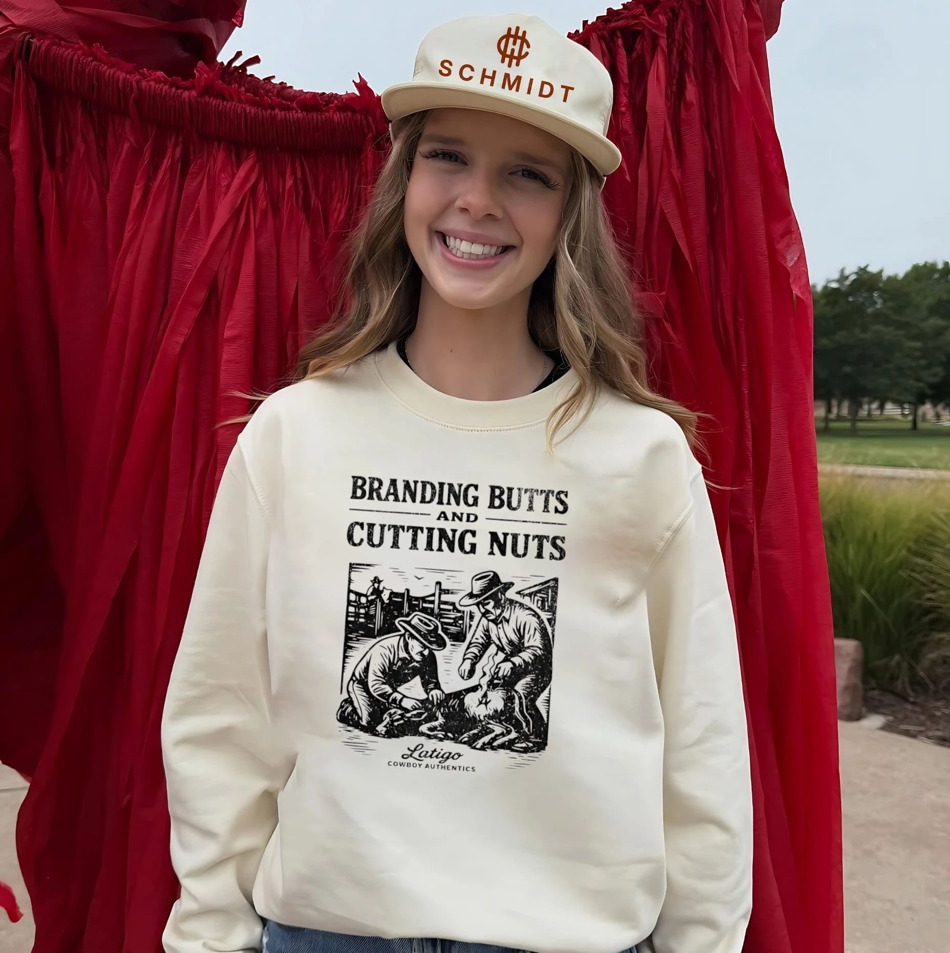 Branding Butts and Cutting Nuts Cowboy Authentics Vintage shirt