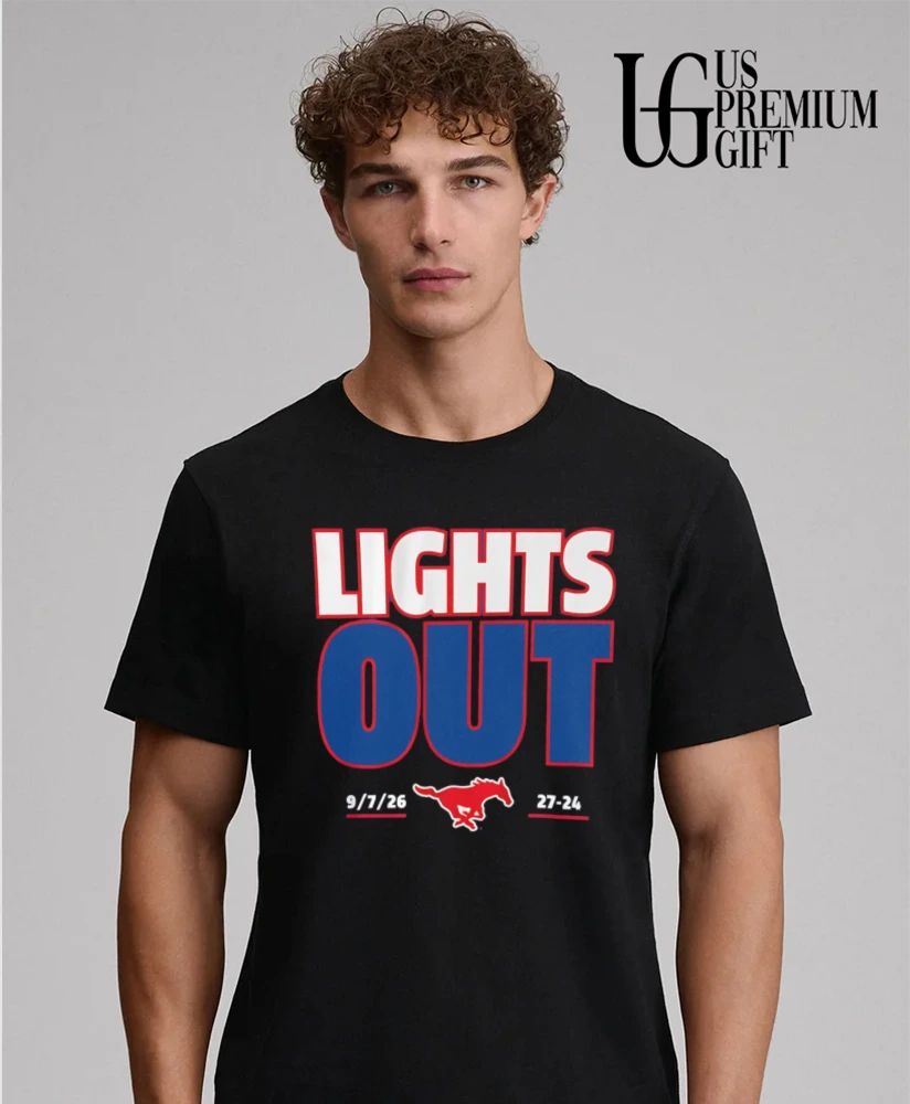 Lights Out SMU Mustangs football 2026 logo shirt