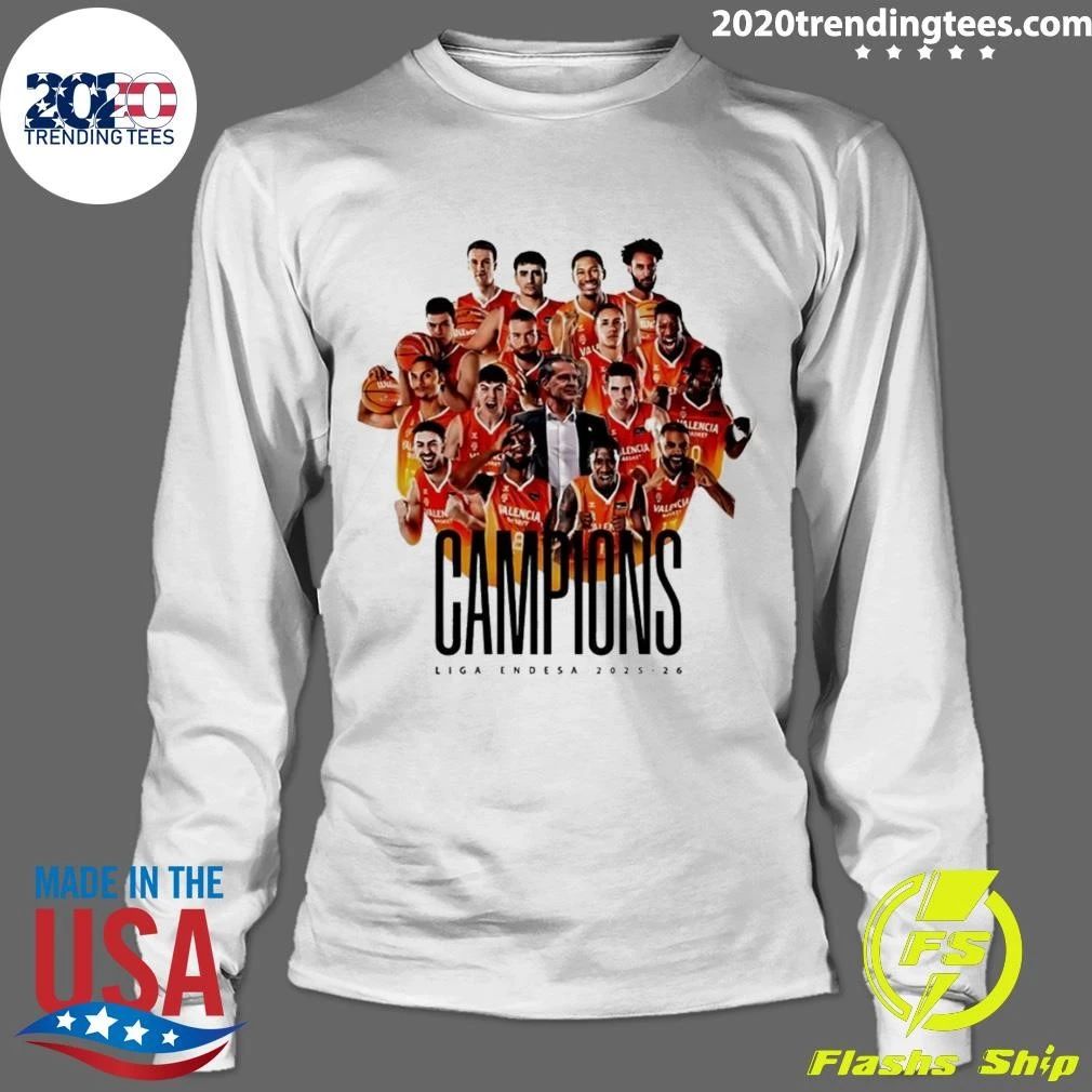 Valencia Basket 2025-2026 Liga Endesa Champions Basketball Tee Shirt