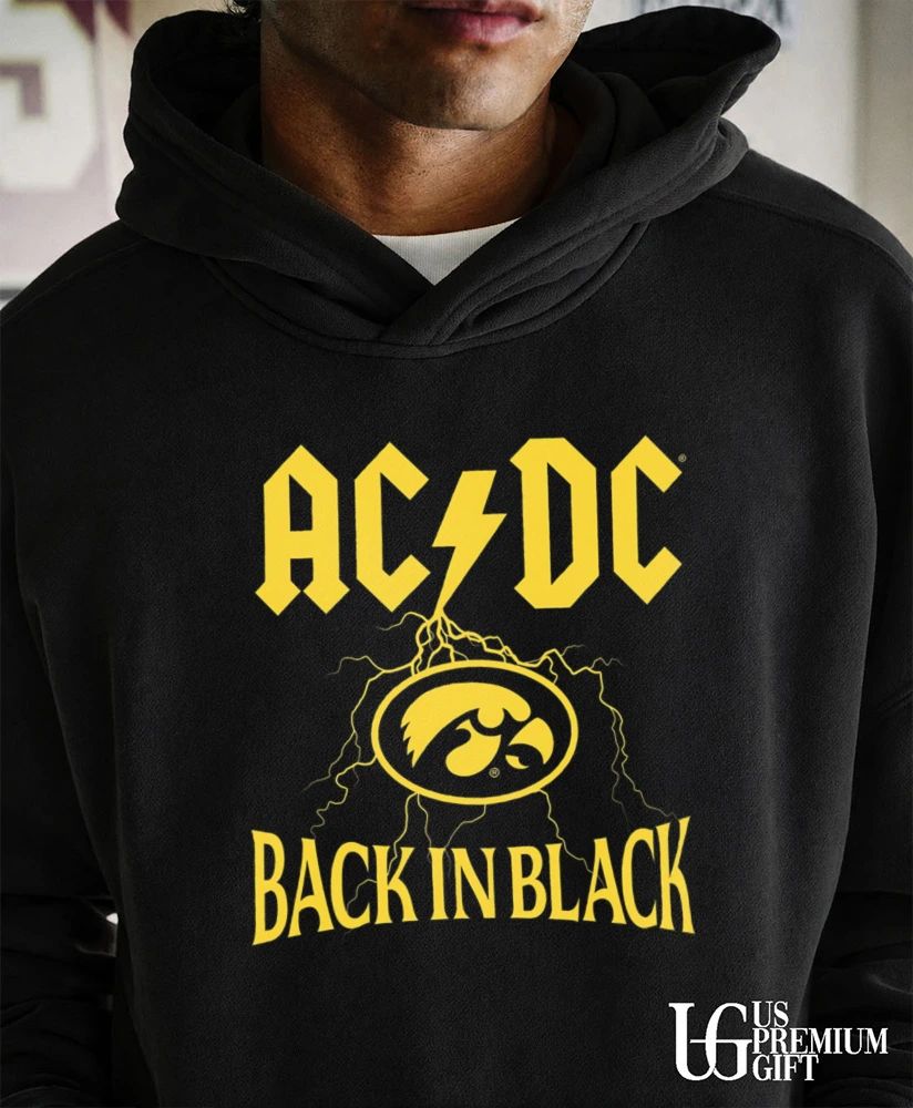 Back in Black Iowa Hawkeyes logo shirt