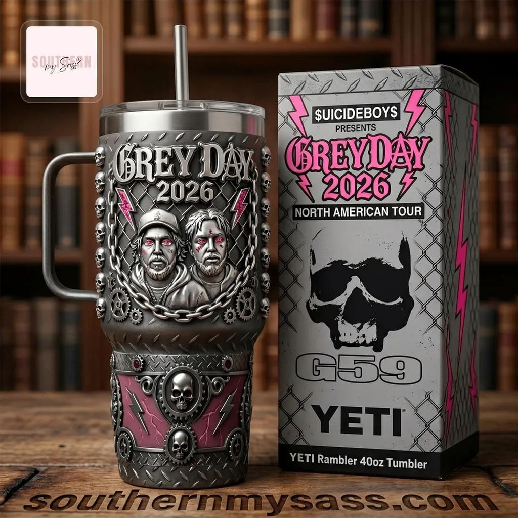 $UICIDEBOY$ Grey Day 2026 North American Tour 40oz Insulated Tumbler with Handle