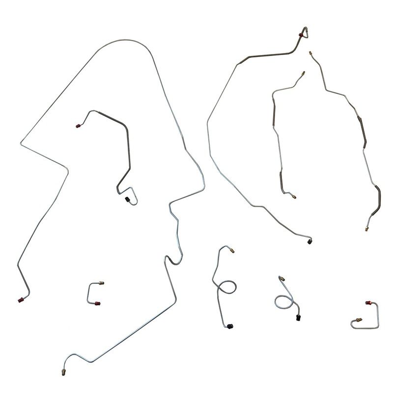 1968 Ford Thunderbird Power Disc Brake Line Kit 9pc, OE Steel