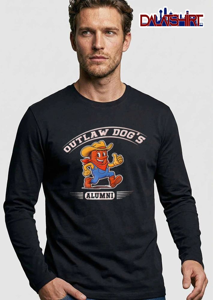 Outlaw Dogs Alumni cartoon dog cowboy thumbs up shirt