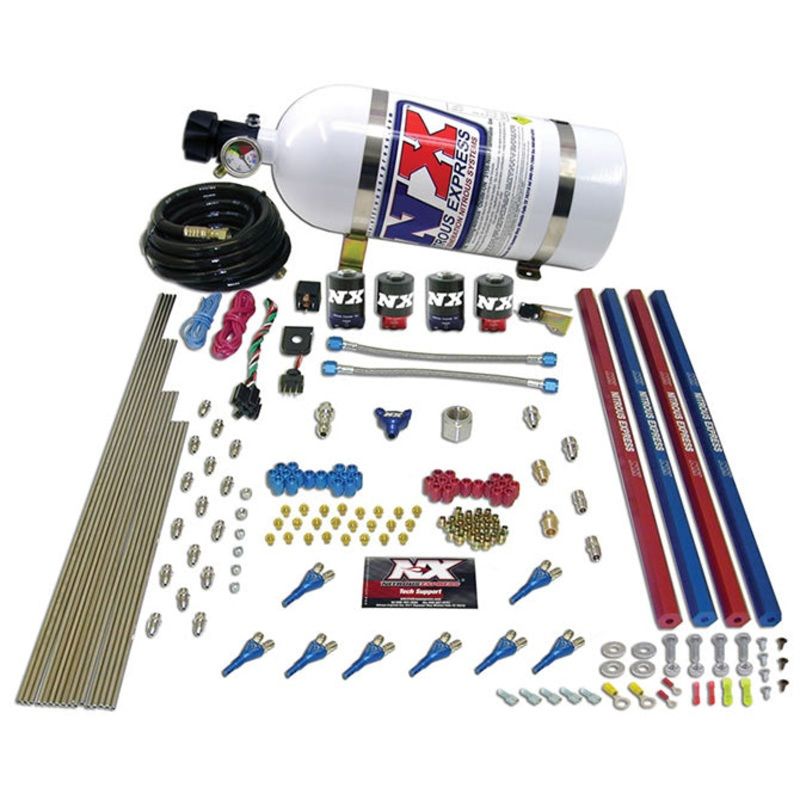 Shark/Gas 2 Solenoid Nitrous Kit w/10lb Bottle 200-600HP Rated