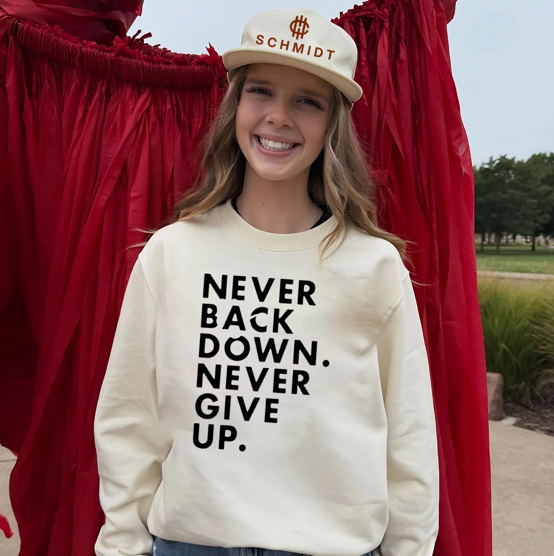Nick Eh 30 Wearing Never Back Down Never Give Up Shirt