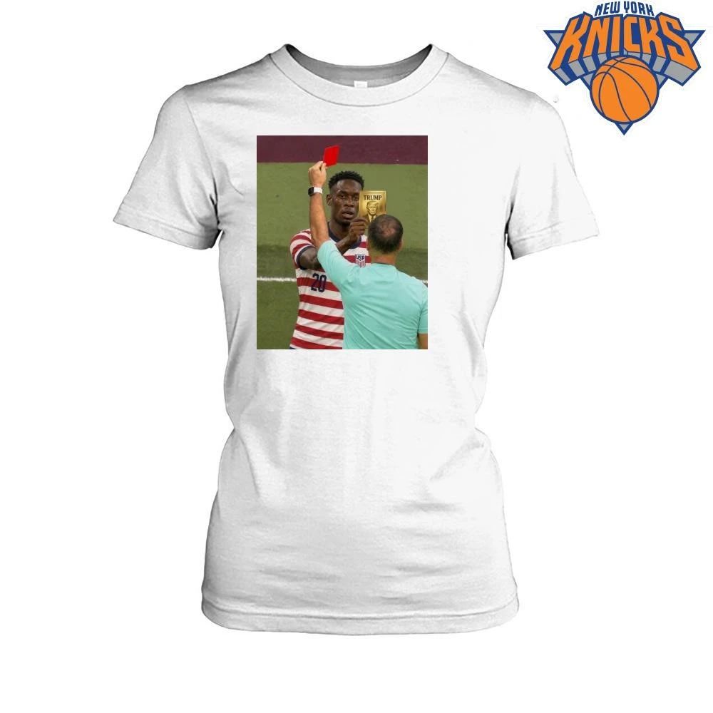 Donald Trump Red Card Folarin Balogun Soccer Parody Meme T-shirt