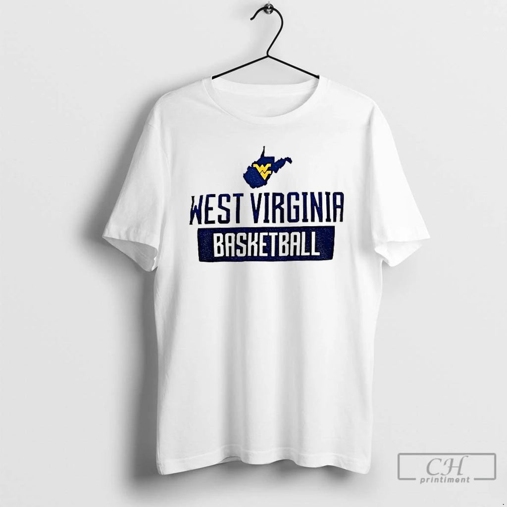 Ross Hodge Wearing West Virginia Mountaineers Basketball Logo 2025 T Shirts