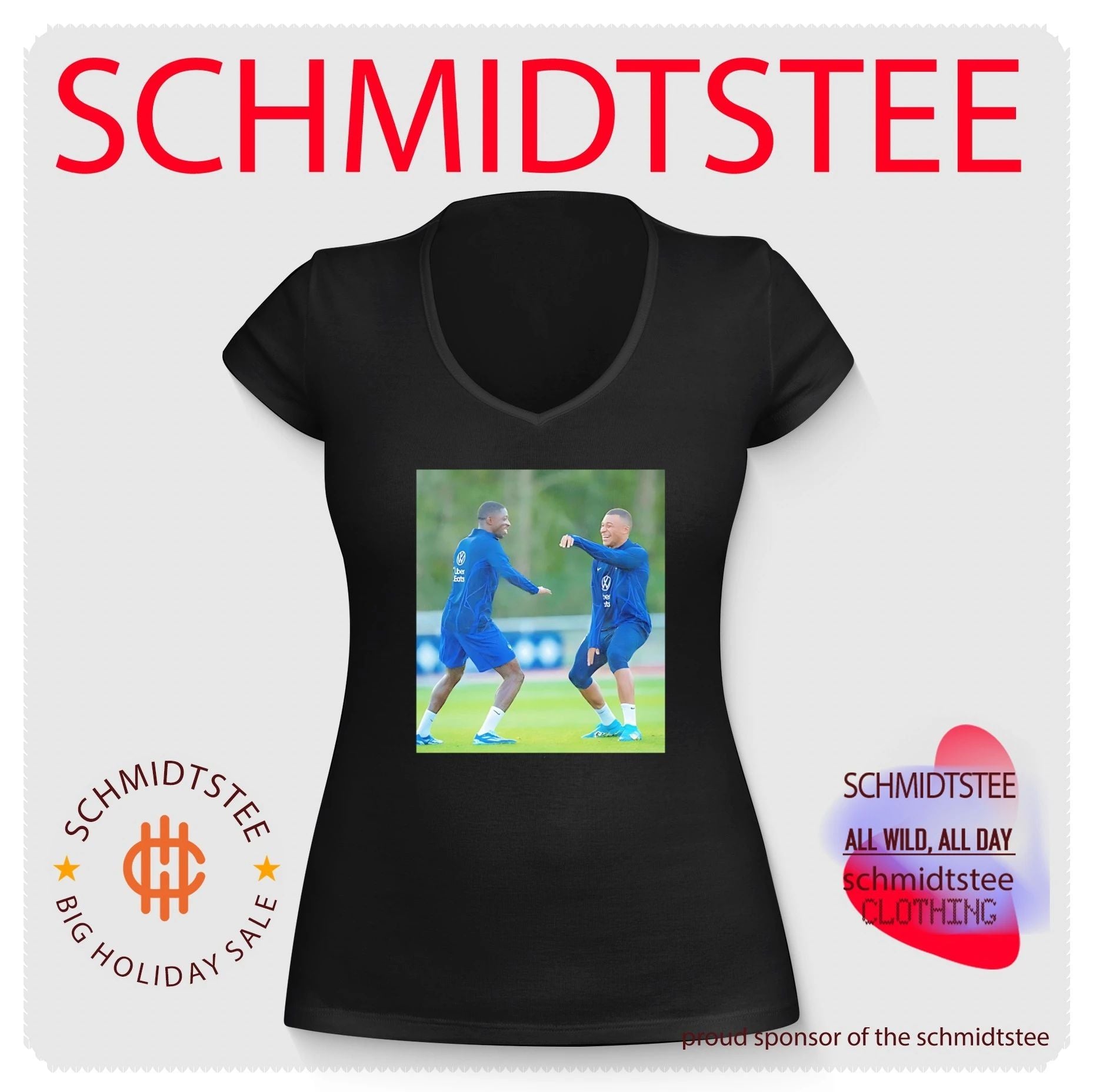 Kylian Mbappe and Ousmane Dembele portrait shirt