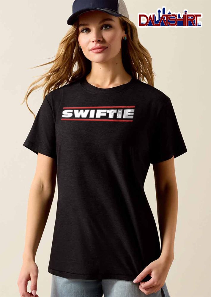 Swiftie Red Horizontal Lines Parallel Bars White Bold Block Letters shirt