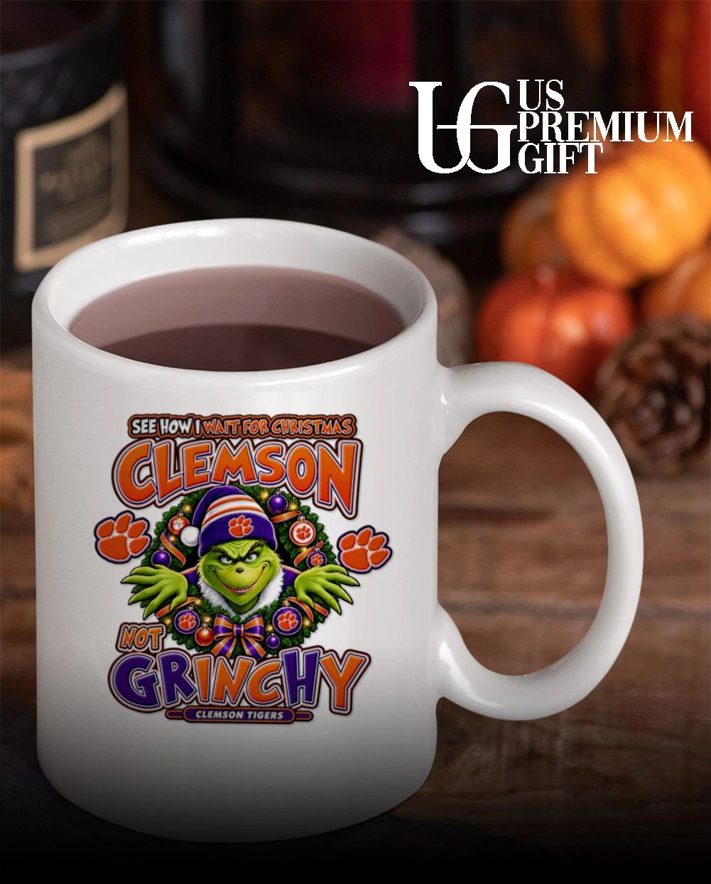 Grinch Clemson Tigers Christmas See How I Wait For Christmas Not Grinchy shirt
