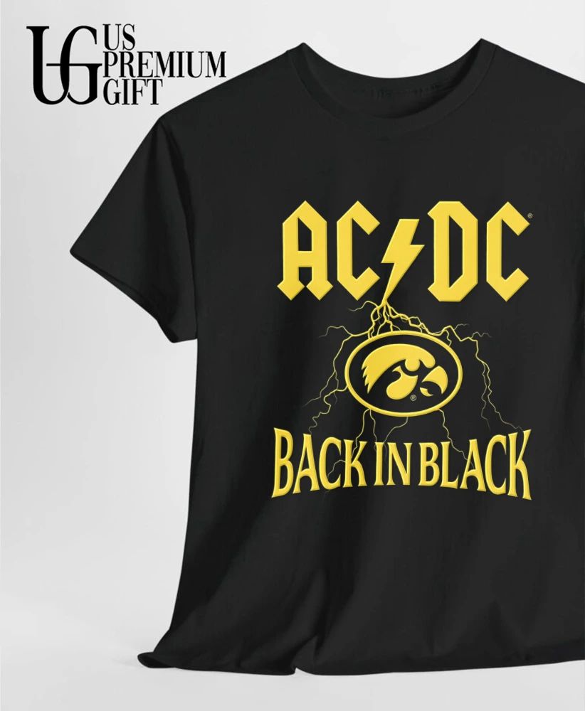 Back in Black Iowa Hawkeyes logo shirt