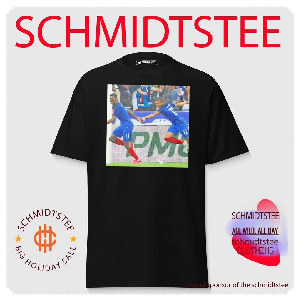 Kylian Mbappe and Ousmane Dembele holding hand shirt
