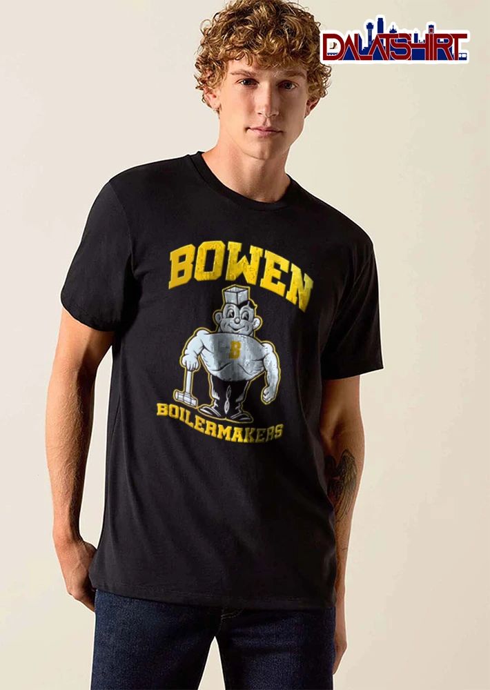 Purdue University Bowen muscular mascot holding sledgehammer cartoon shirt