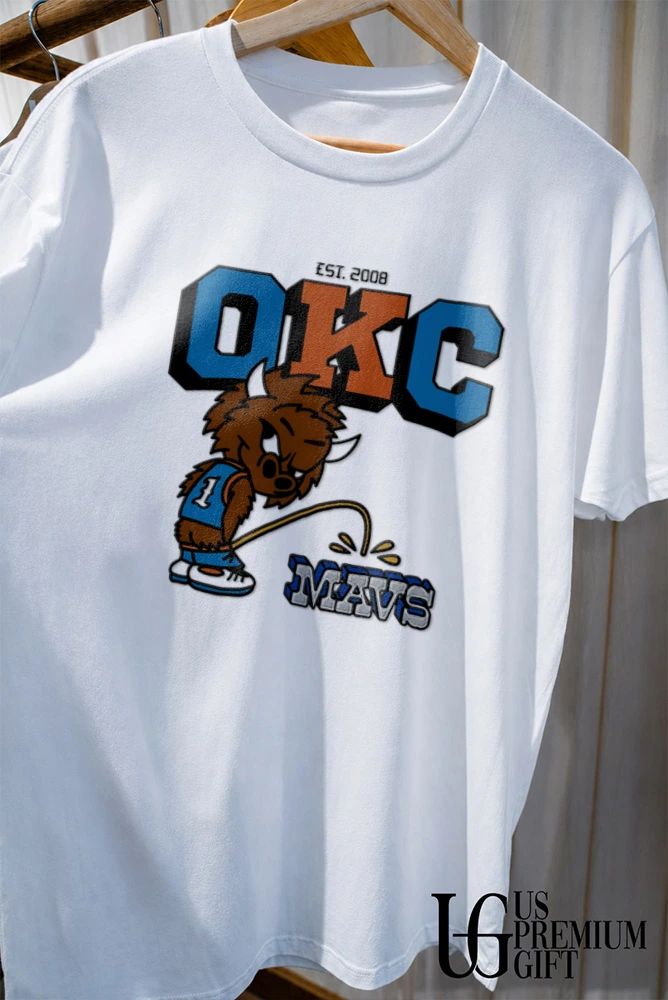 Rumble the Bison Oklahoma City Thunders peeing on Mavs shirt