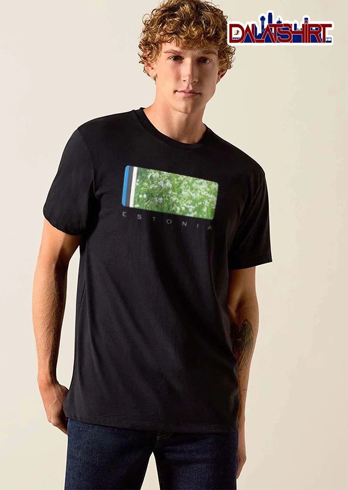 Estonia white flowers green grass estonia shirt