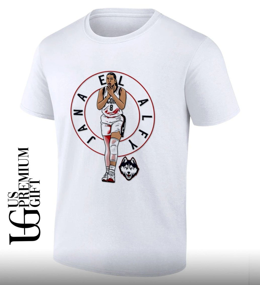 Jana El Alfy UConn Huskies 8 Basketball shirt