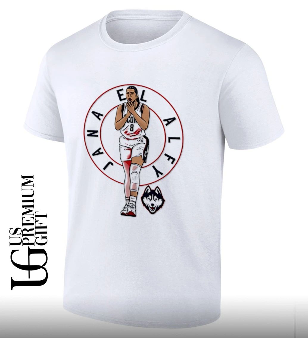 Jana El Alfy UConn Huskies 8 Basketball shirt