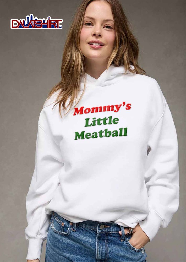 Mommys Little Meatball Red And Green Chunky Lettering Text shirt