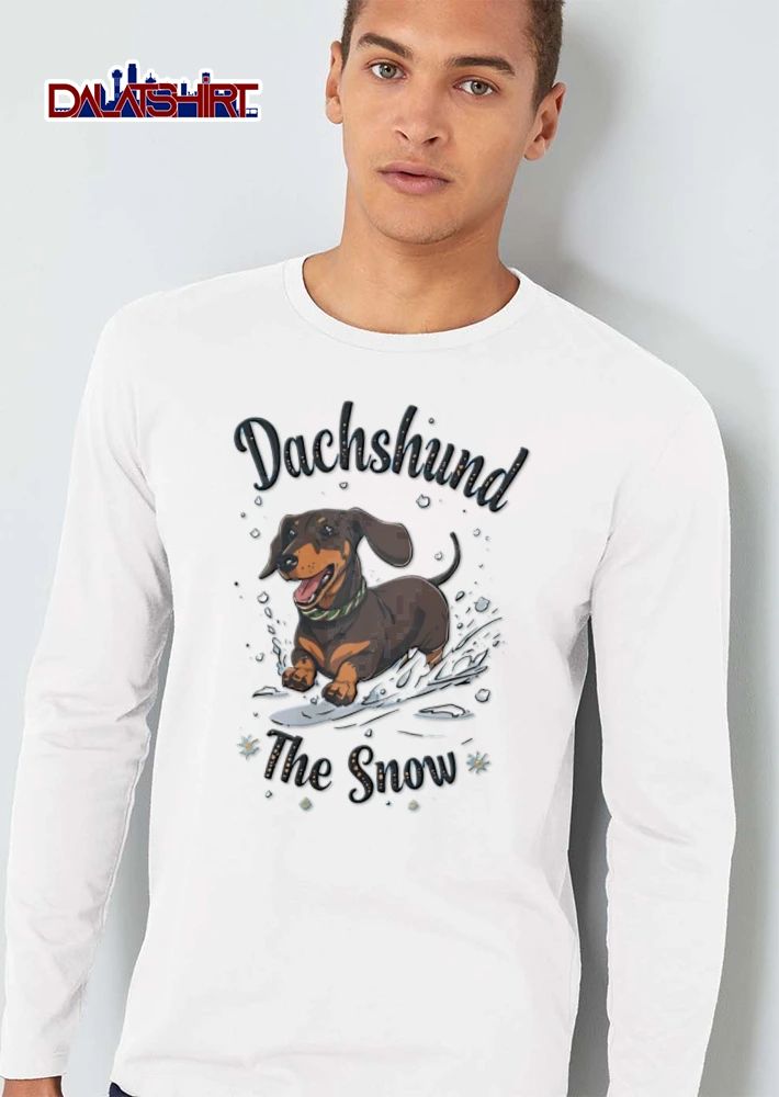 Dachshund The Snow brown dachshund playing in snow shirt