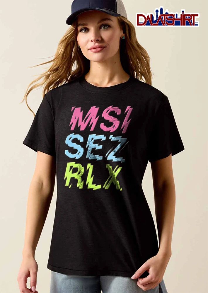 MSI SEZ RLX glitch text neon colors shirt