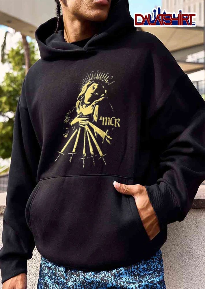 My Chemical Romance saint holding five swords stencil shirt