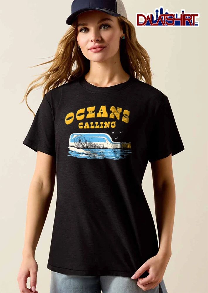 Oceans Calling Message in a bottle at sea shirt