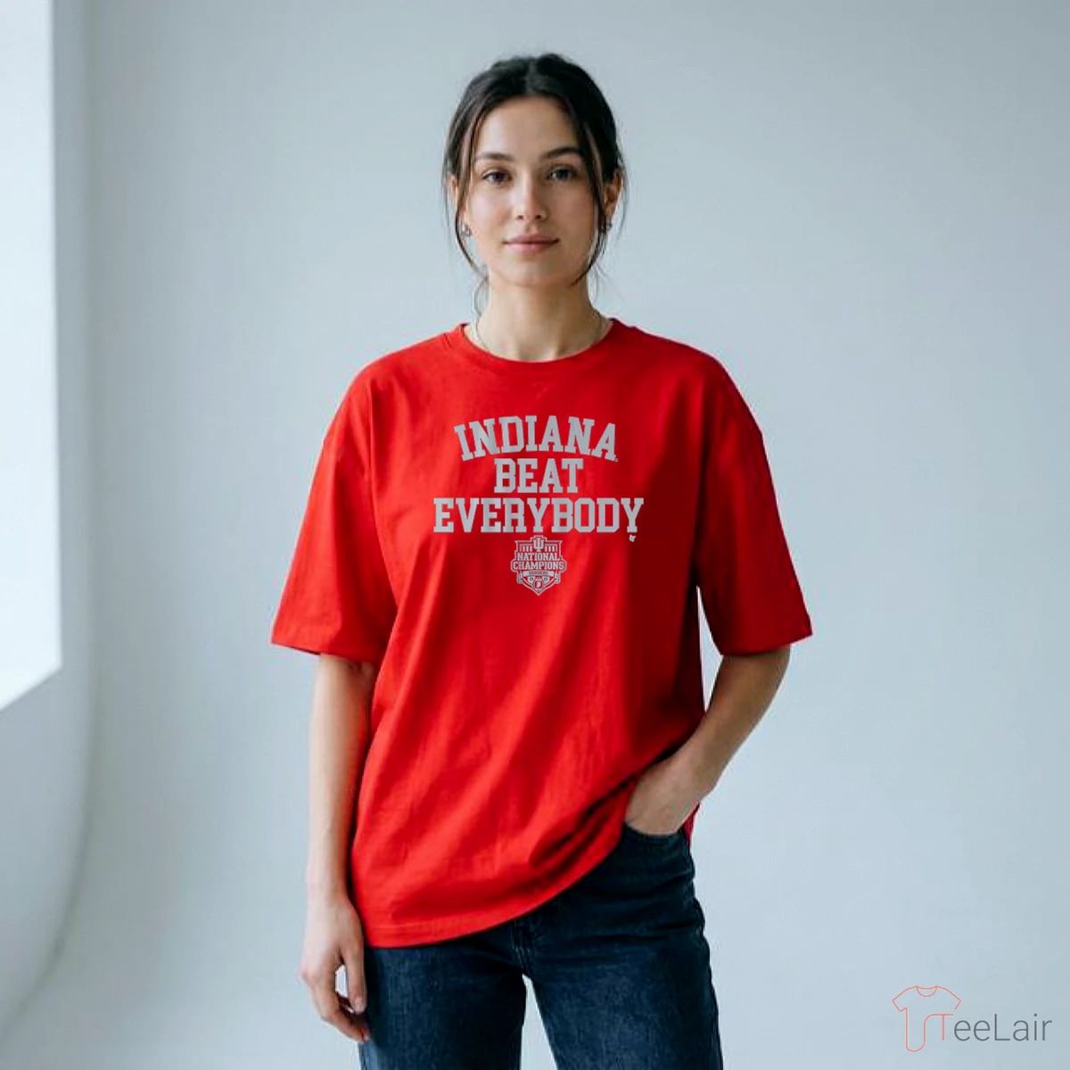 Indiana Football Indiana Beat Everybody 2025 College Football National Champions T-Shirt