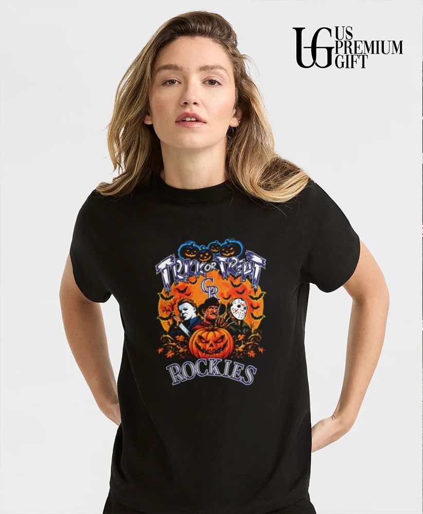 Colorado Rockies Trick or Treat Horror Characters Halloween shirt