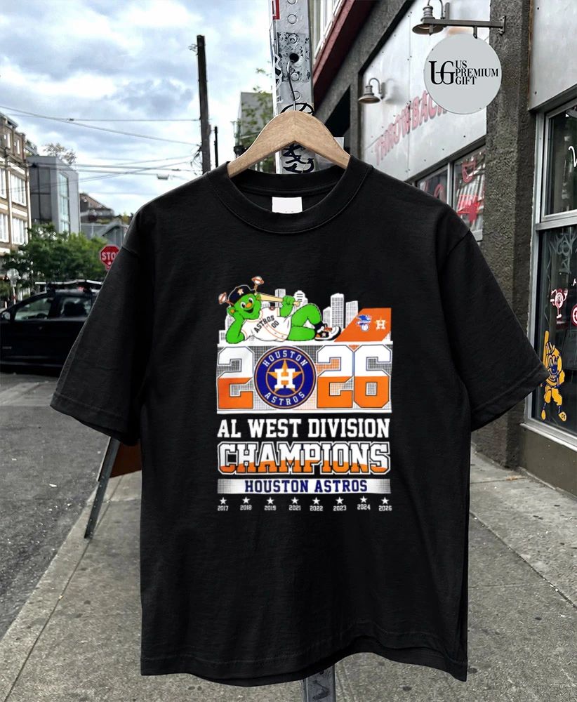 Houston Astros 2026 Al West Division Champions Skyline City mascot shirt