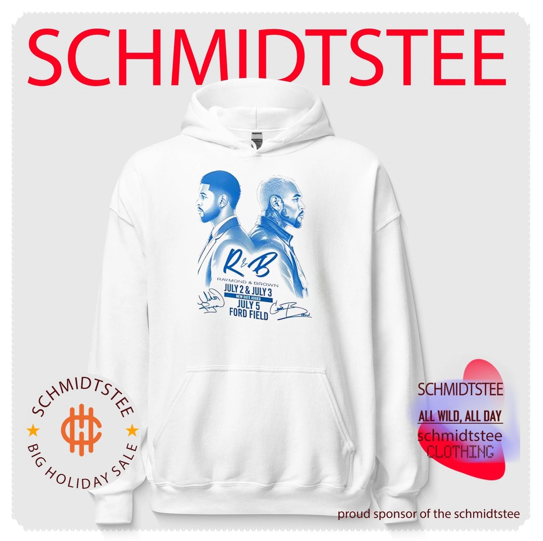 Chris Brown x Usher Raymond x Detroit Lions The R&B Tour shirt