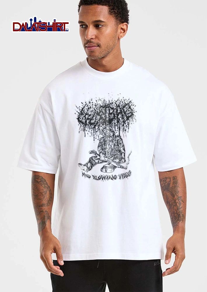 Mind Blowing Videos man sitting holding shotgun illustration shirt