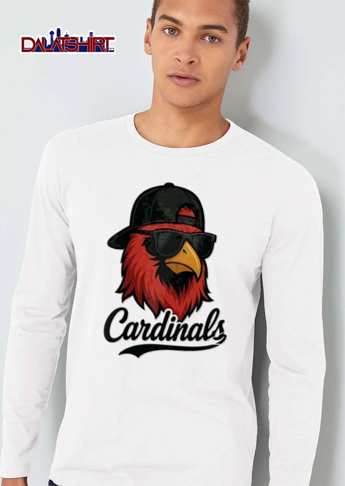 Arizona Cardinals red cardinal bird wearing sunglasses cap shirt