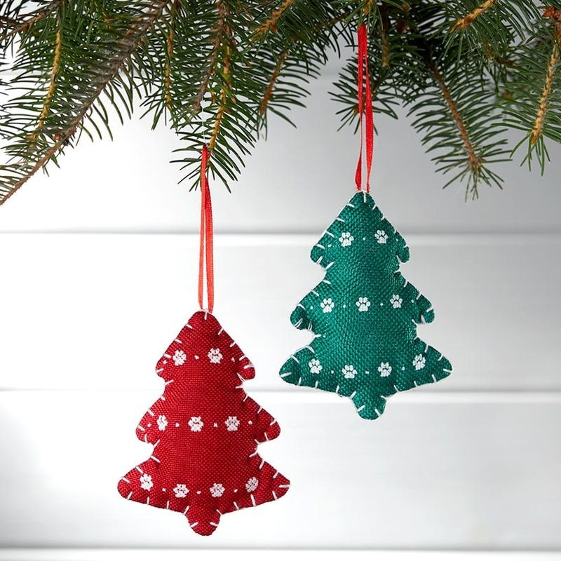 Paw Print Tree Ornament Set of 2