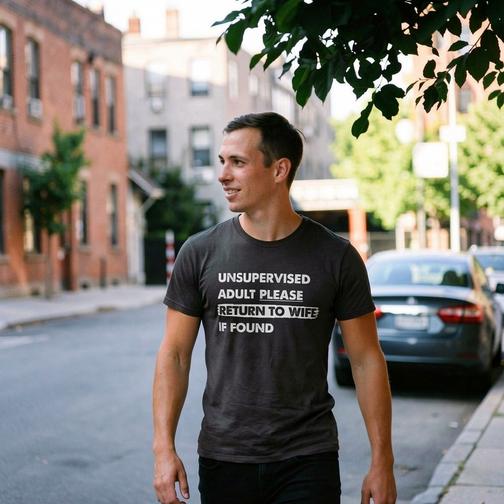 Unsupervised Adult Please Return To Wife If Found Men's T Shirt