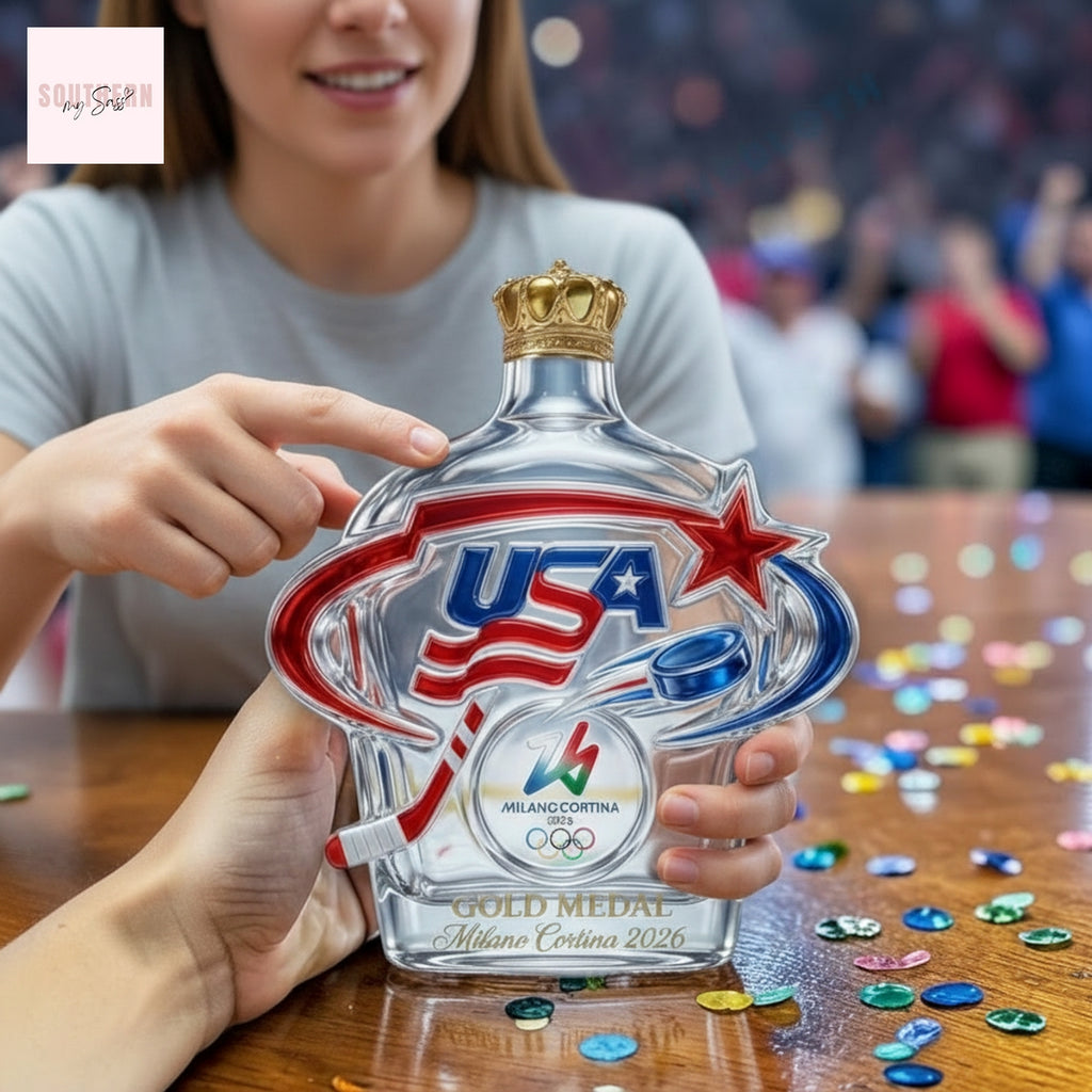 USA Gold Medal Milano Cortina 2026 Hockey Commemorative Whiskey Bottle