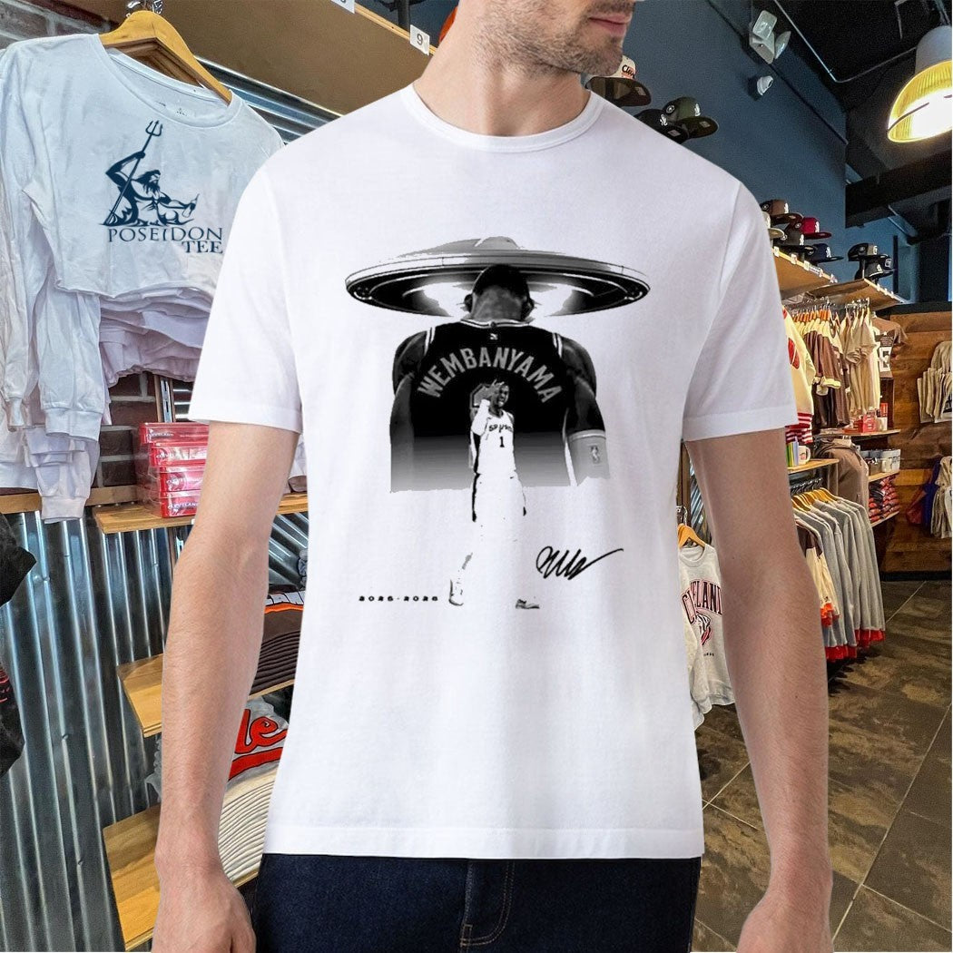 Victor Wembanyama San Antonio Spurs Alien Ufo Nba Finals 2025 2026 Signature T-shirt