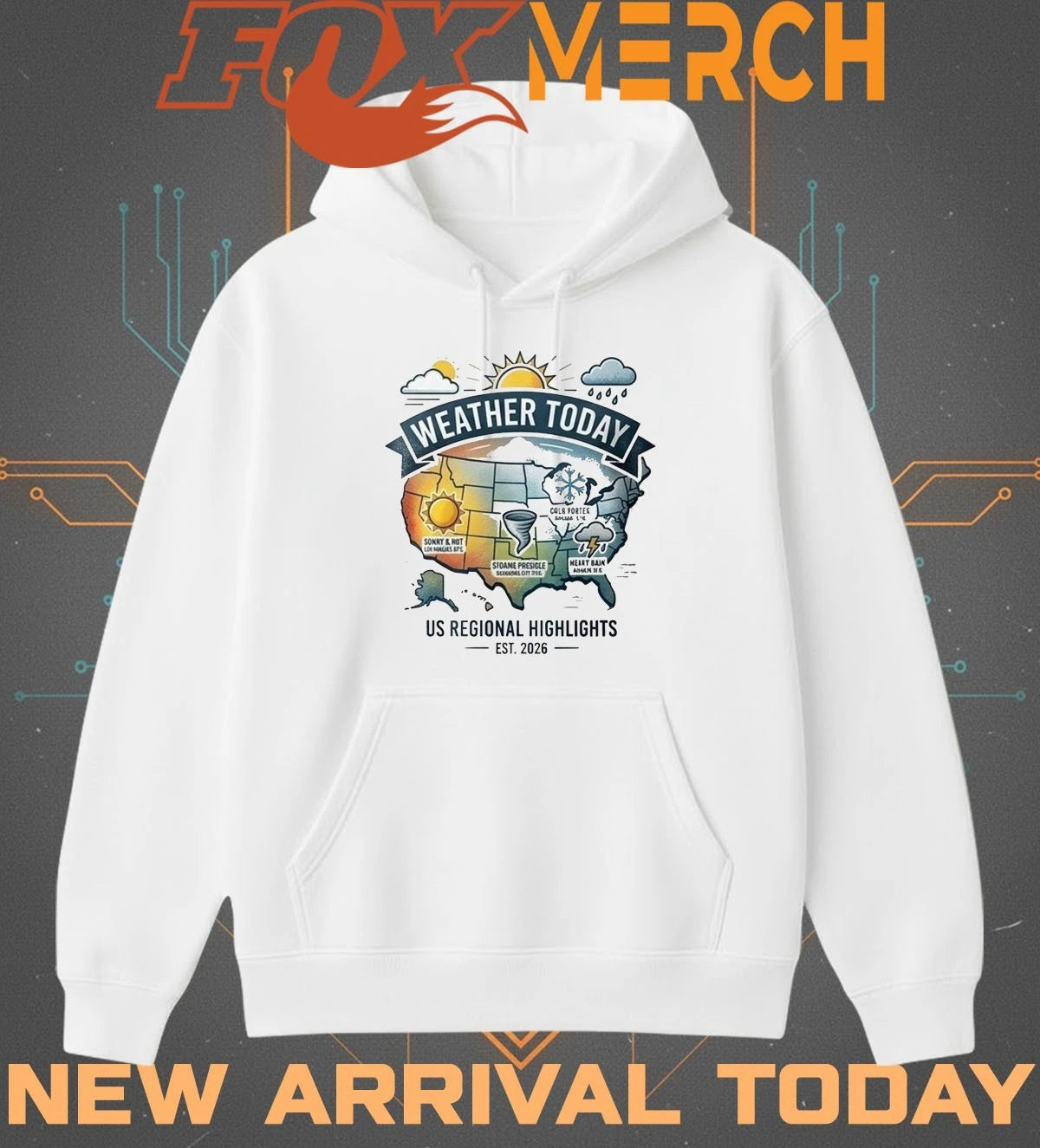 Weather today Us regional highlights est 2026 t-shirt