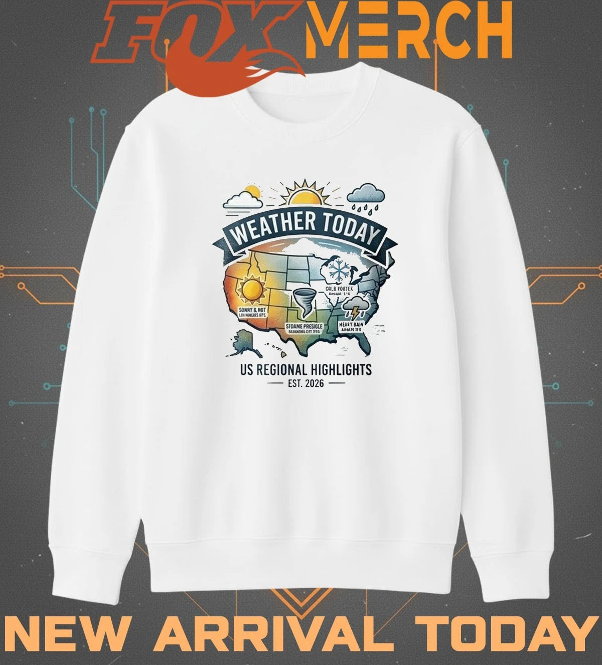 Weather today Us regional highlights est 2026 t-shirt