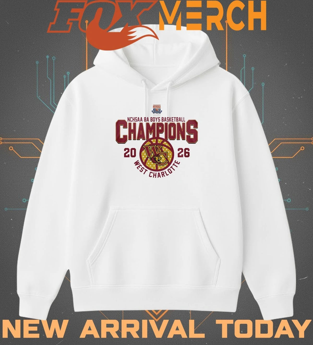 West Charlotte 2026 NCHSAA 8A Boys Basketball Champions t-shirt