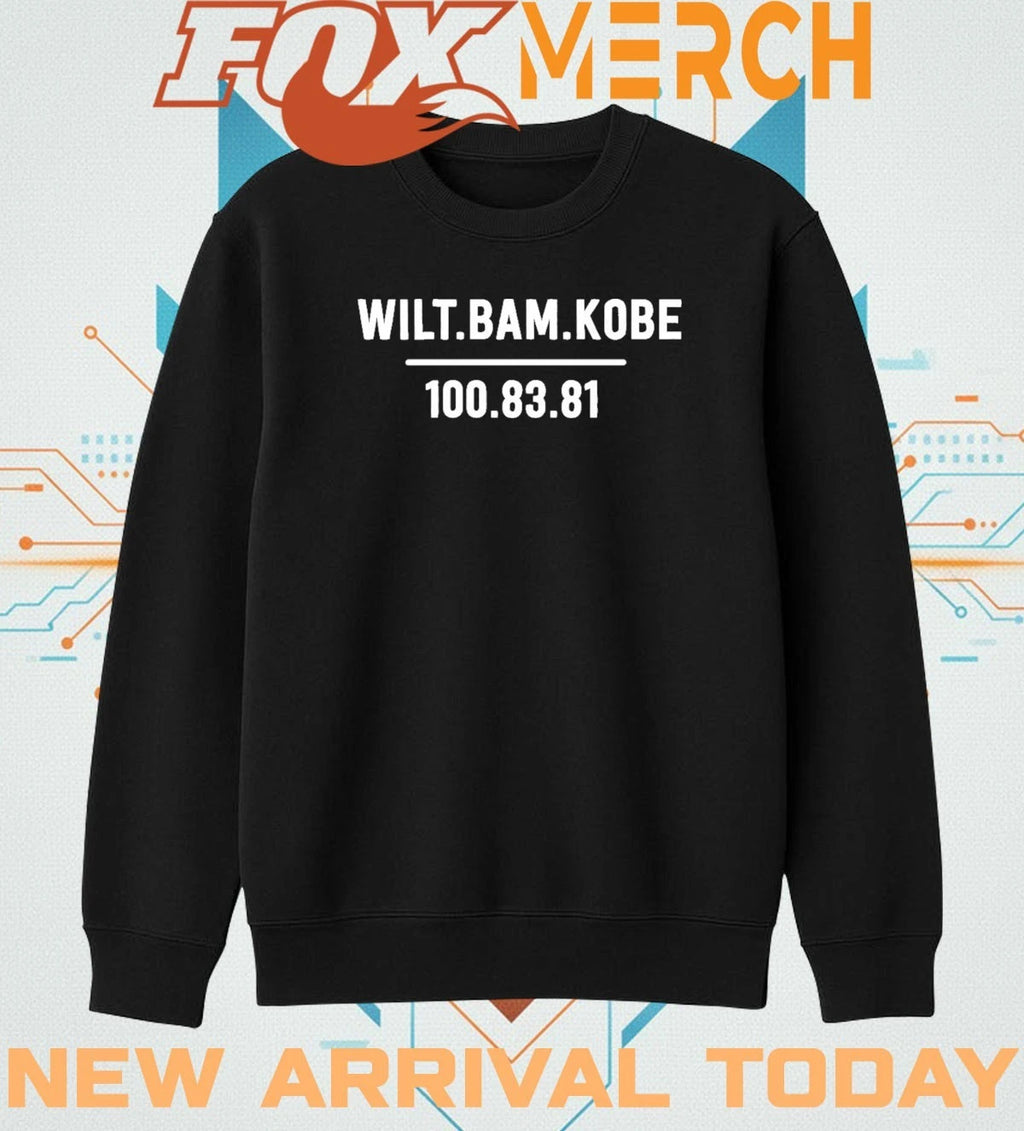 Wilt Bam Kobe 100 83 81 3 players most points in a game in NBA history t-shirt