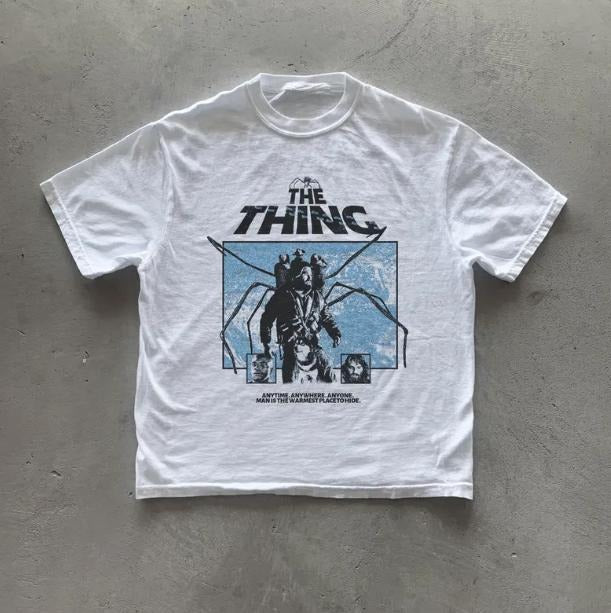 y2k The Thing T-Shirt, Sci-Fi Movie Tee, Graphic Tees Gothic Grunge Y2k Emo Scene Amity Affliction Style Clothes Men...