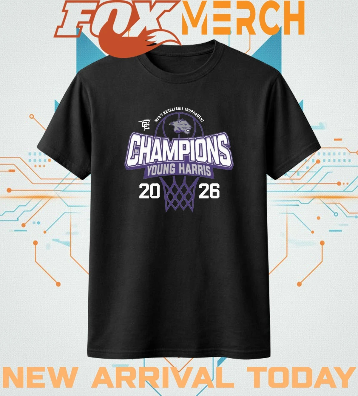 Young Harris College Men’s Basketball 2026 Conference Carolinas Tournament Champions t-shirt