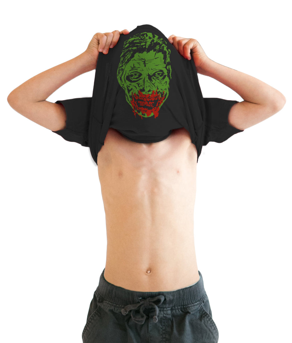 Ask Me About My Zombie Disguise Flip Youth T Shirt
